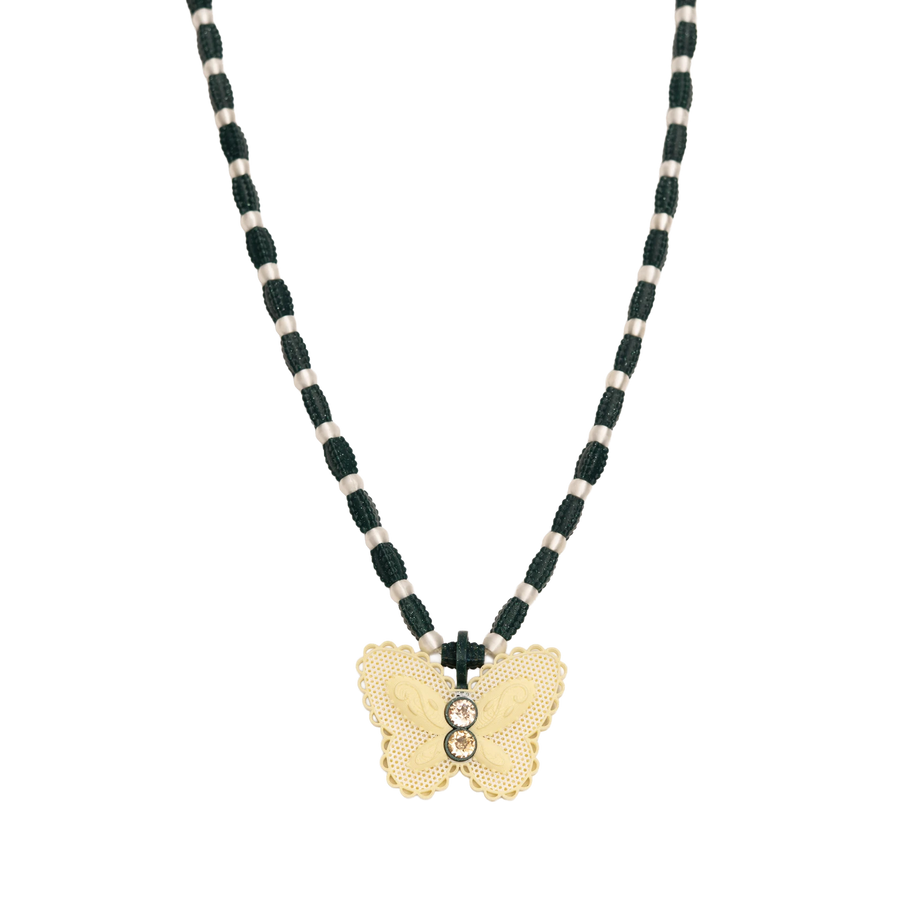 Lace Butterfly Pendulum Necklace