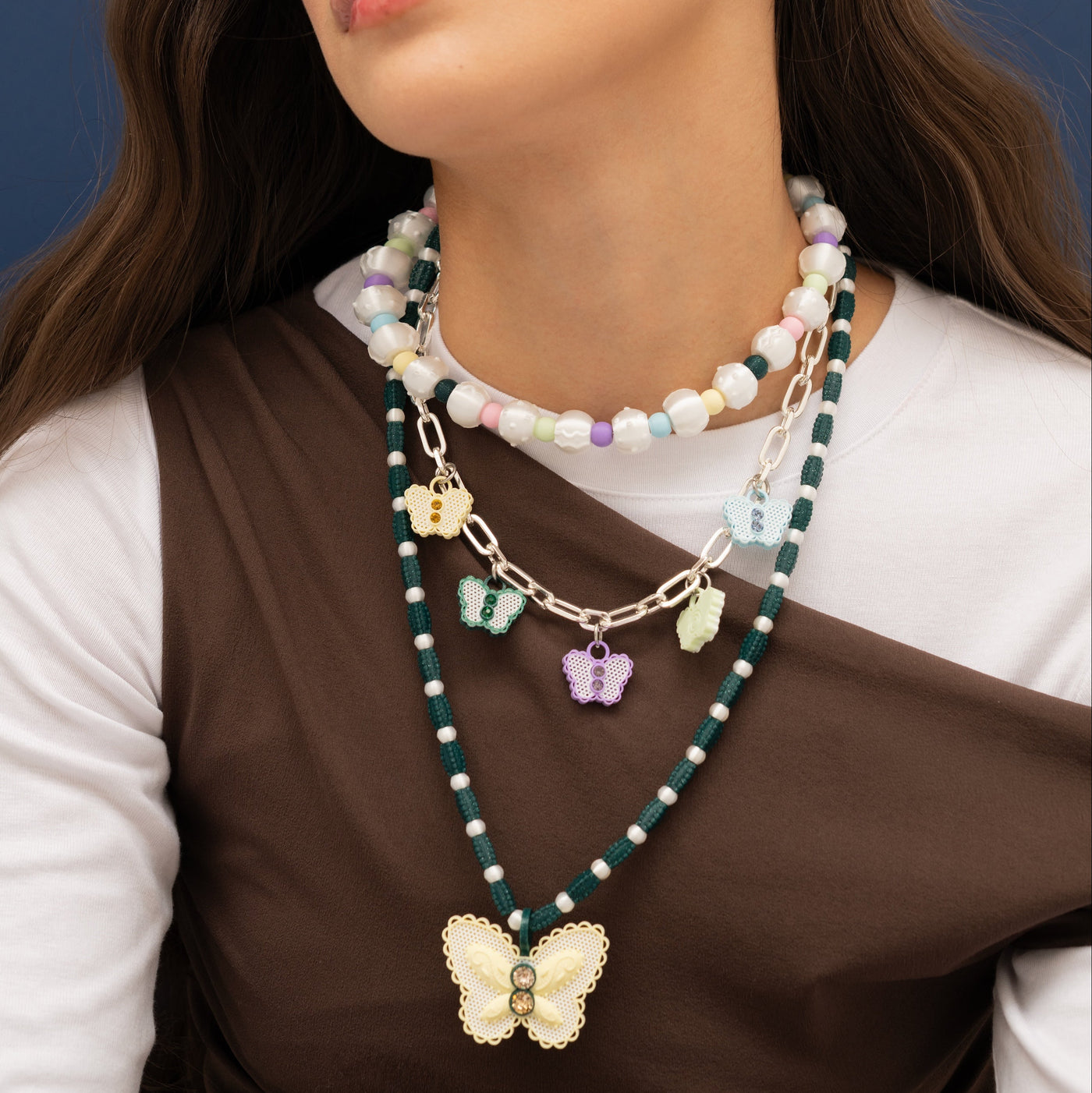 Lace Butterfly Pendulum Necklace